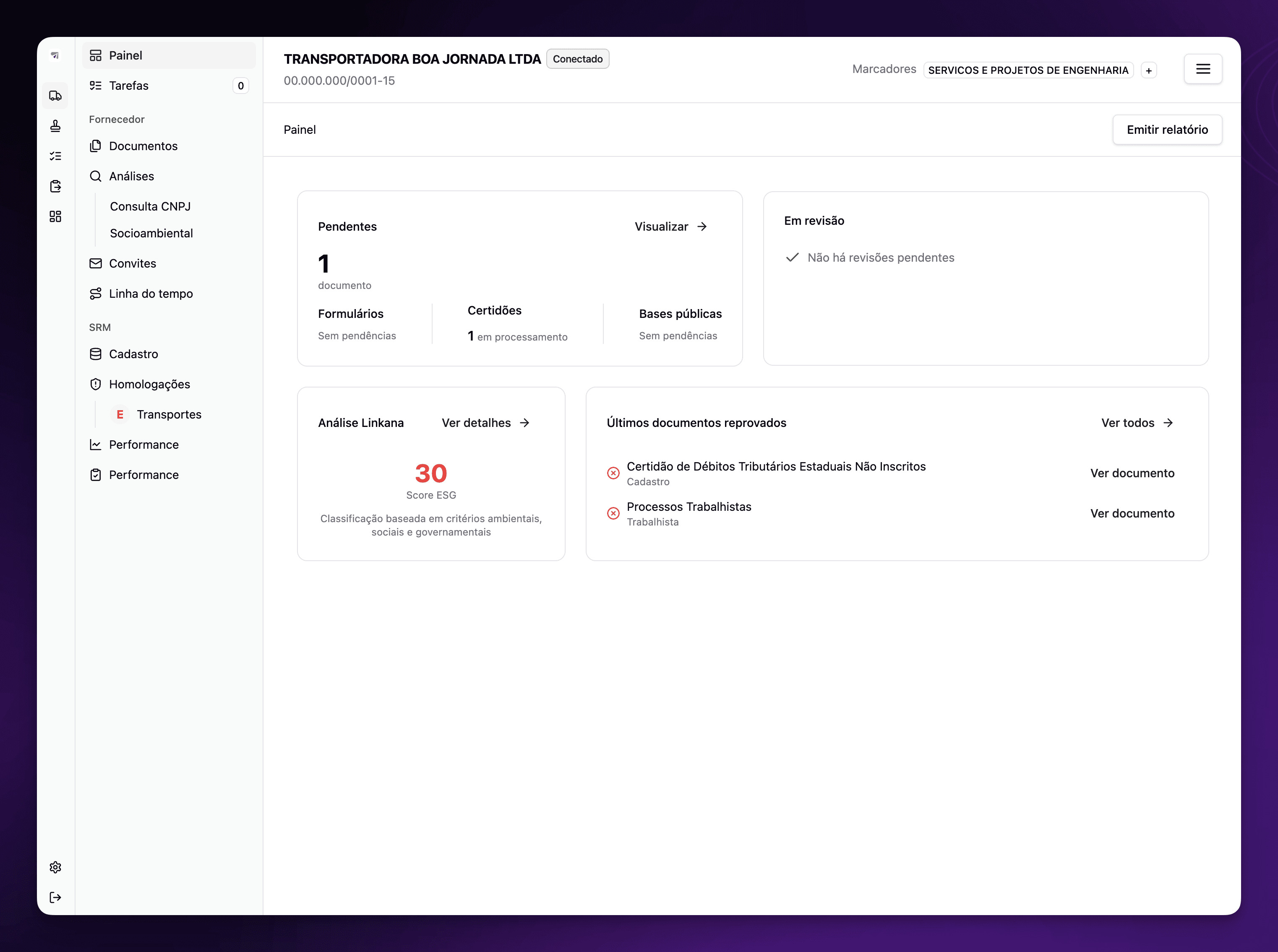 Dashboard Linkana